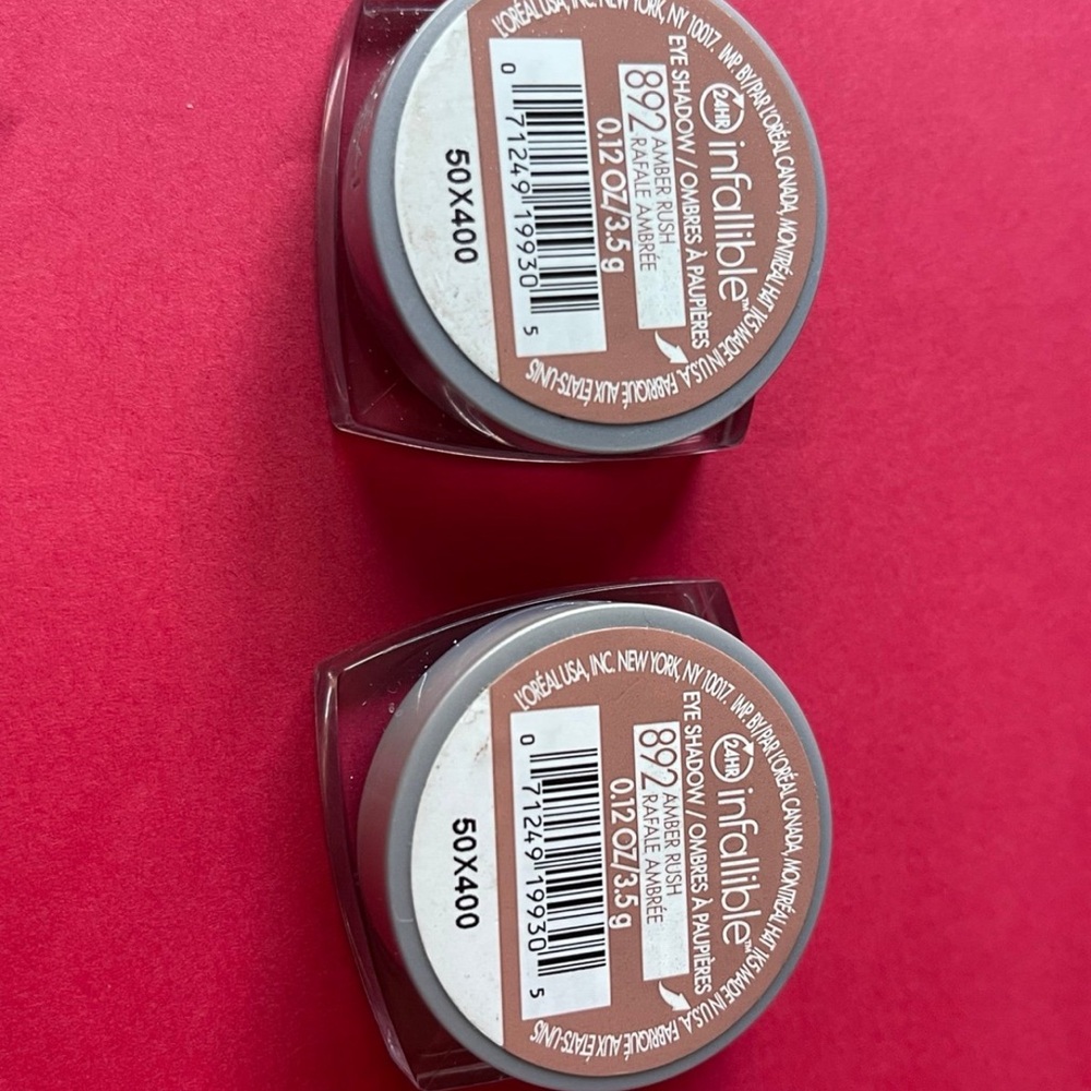 2 L'Oreal Paris Infallible 892 Amber Rush 24 Hour Waterproof Eyeshadow
